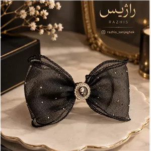 کش مو توری پاپیون نگین دار 