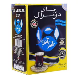 چای سیاه دو غزال 500 گرمطعم اصیل و عطر دلنشین چای سیلان (شیر نشان)
