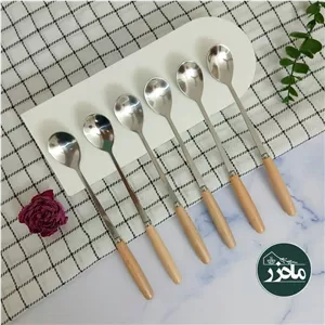 قاشق دسر خوری دسته بامبو