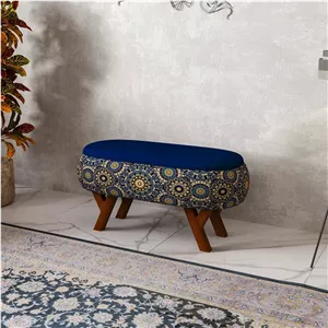 پاف نیمکتی نقش آکام چوب طرح سلین سایز 90