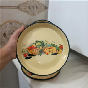 پیش دستی لعابی قطر 22 طرح کدو پلو خوری 