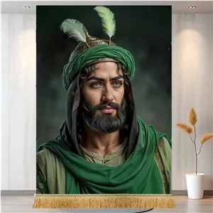 کتیبه مخمل تصویر حضرت عباس باب الحوائج