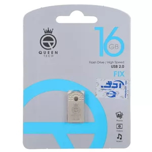 فلش Queen Fix USB2.0 Flash Memory-16GB نقره ای (گارانتی مادام العمر شرکت آی تین)