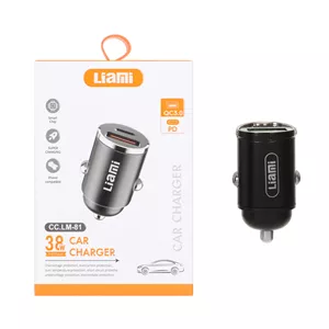 شارژر فندکی PD و فست دو پورت Liami مدل CC.LM-81 38W - مشکی