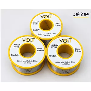 سیم لحیم VOLT ولت مدل 37 63 قطر 0.8 میلیمتر وزن 250 گرم