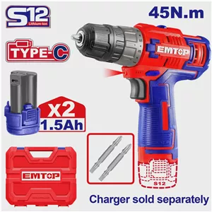 دریل شارژی EMTOP مدل ECDL12620 آوانور - پس کرایه