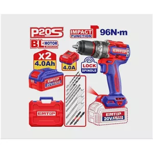 دریل شارژی براش لس 96 نیوتن EMTOP مدل ECIDL20968 آوانور - پس کرایه