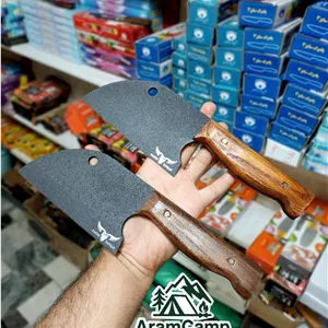 چاقو دوکاره برش و ضربه استاد سعید برای آشپزی در طبیعت و منزل