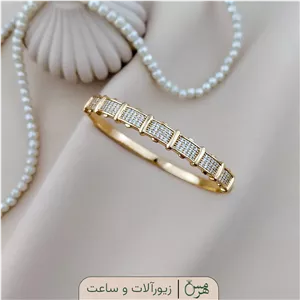 دستبند النگویی زنانه ژوپینگ طرح نگینی