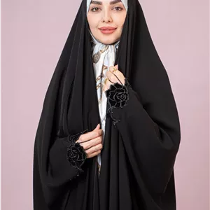 چادر عبا گلدوزی مخمل نگین رز