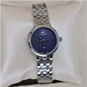 ساعت مچی عقربه ای اورجینال زنانه اورینت وی(V)نقره ای سرمه ای مدل 842L