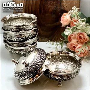 پیاله بستنی خوری کروم جدید(مدل گلبرگ کد 1392)