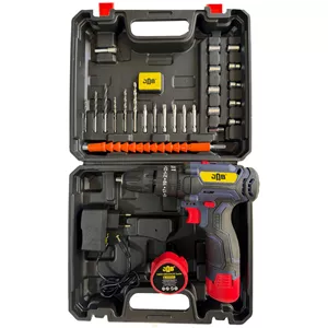 0 دریل پیچ گوشتی شارژی چکشی سه نظام 10 میلیمتر 148 ولت جاب مدل JB-148 Wincher مجموعه 40 عددی