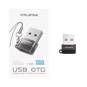 تبدیل VIPLATINA OTG Type-C مدل VX21 - مشکی (گارانتی 6 ماه تعویض نیکان همراه)