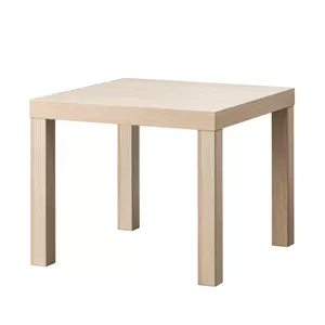 میز کنارمبلی ایکیا، طرح چوب بلوط با رنگ سفید، 55x55 سانتیمتر LACK