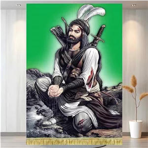 کتیبه مخمل شمایل قمر بنی هاشم باب الحوائج 
