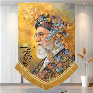 کتیبه مخمل آویز تصویر آیت الله خامنه ای رهبر شهید