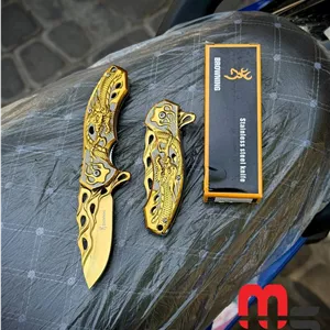 چاقو اژدها طلایی برونینگ با جعبه