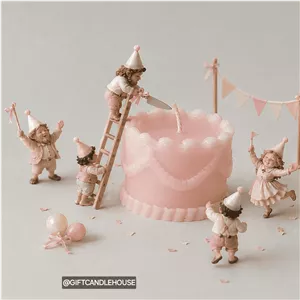 شمع کیک مینی مناسب هدیه، شمع دکوری طرح کیک تولد، مدل Cakelet