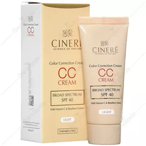 سی سی کرم سینره روشنکننده ضدآفتاب SPF40 حجم 40 میلیلیتر 