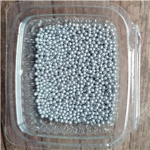 مروارید خوراکی تزئینی رنگ نقره ای سایز ریز 50 گرمی 