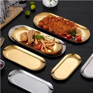 دیس استیل مستطیل طلایی رنگ ثابت طرح جدید