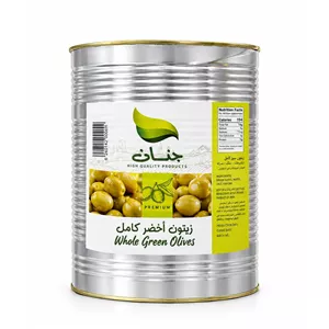 زیتون سبز جنان کامل 8.4 کیلوگرمی وزن آبکش شده 5 کیلوگرم