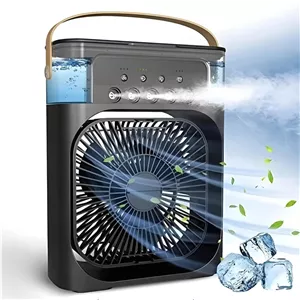 پنکه رومیزی مهپاش مدل Air Cooler Fan با نور LED هفت رنگ