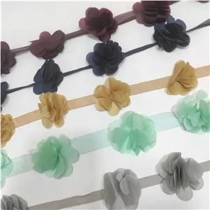 نوار یراق ریسه ای گل 2 رنگ زرشکی کد8244