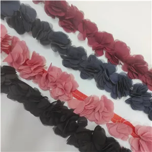 نوار یراق گل ریسه ای رنگ مشکی کد4283