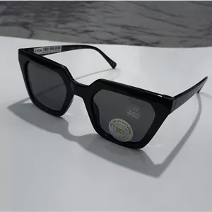 عینک آفتابی شش ضلعی مشکی زنانه UV400