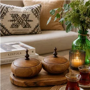 قندان گرد چوب گردو درجه یک