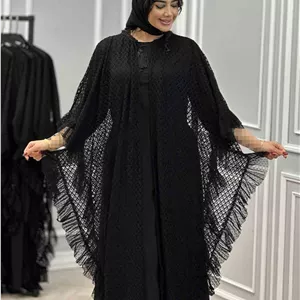 ست دوتیکه سارافون و شنل مجلسی زنانه مدل الماس_شیکان کده