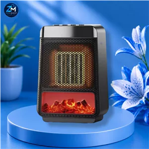 هیتر رومیزی سرامیکی E03بخاری برقی طرح شومینه سه بعدی (Flame Heater) با تایمر و ECO