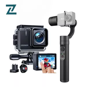 دوربین اکشن ورزشی 4k برند iZEEKER مدل iA100 و گیمبال و لرزشگیر برند YI Action Gimbal