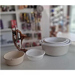 ست 6 پارچه آبکش و لگن دومان مدل هیوا سایز 2 تا 4