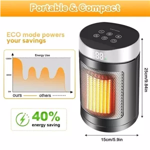 بخاری هوشمند فن دار کم مصرف PTC 1500w
