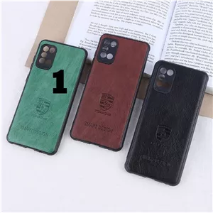 کاور چرمی Smart Design طرح پورشه سامسونگA31+محافظ لنزدار 