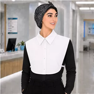 یقه حجاب دکمه فلزی سفید