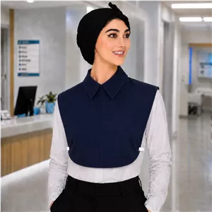 یقه حجاب زیپ دکمه سورمه ای