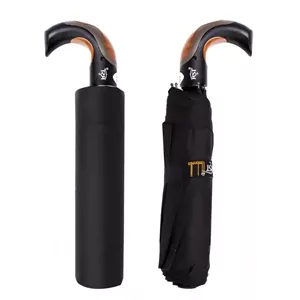 چتر اتوماتیک RST لوکس دسته عصایی پارچه نانو ضد آب فنر تقویت شده مشکی بزرگسالان