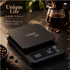 ترازو لمسی هوشمند قهوه یونیک لایف تایمر دار و باتری قابل شارژ