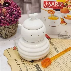 عسل خوری سرامیکی لب طلا