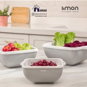ست کاسه و آبکش 3 سایز لیمون