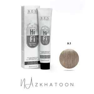 رنگ موی 100 میل بس BES سری ASH شماره 9 1 بلوند خیلی روشن دودی (خاکستری)