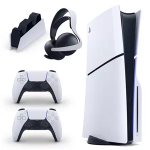 کنسول بازی سونی مدل PlayStation 5 Slim ظرفیت یک ترابایت ریجن 2016A اروپا به همراه دسته اضافی و پایه شارژر و هدست Elit...