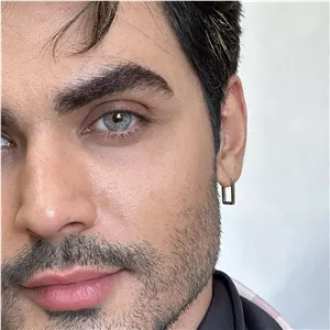لنز یونیک کلاسیک گری طوسی آبی با مرکز عسلی