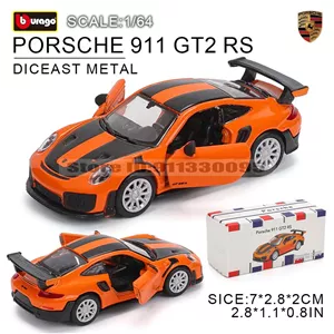 ماکت ماشین پورشه 911 GT2 RS نارنجی مقیاس 1 به 64 بوراگو Bburago