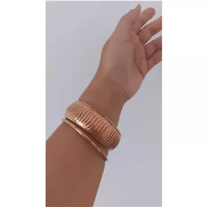 النگو دوعددی رز گلد برنجی 