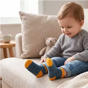 جوراب پسرانه پنبه ای آبی ایرانی